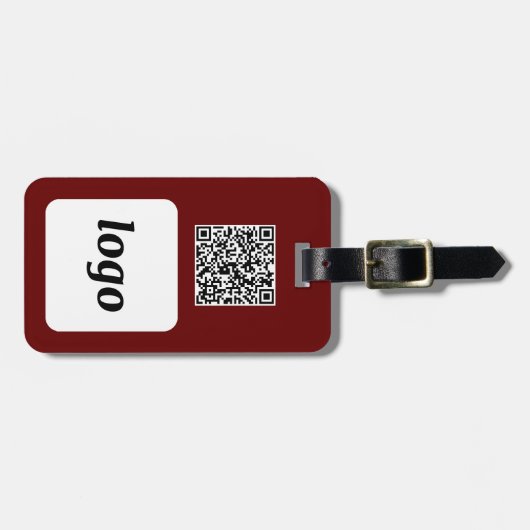 Logo QR Code Burgundy Business Promotion Gepäckanhänger (Vorderseite horizontal)