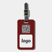 Logo QR Code Burgundy Business Promotion Gepäckanhänger (Vorderseite vertikal)