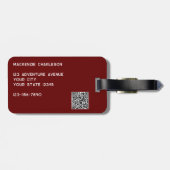 Logo QR-Code Burgundy Business Promotion Gepäckanhänger (Rückseite horizontal)