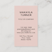 Logo QR-Code Business Blush Rosa Professionell Visitenkarte (Rückseite)