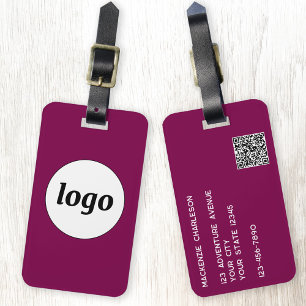 Logo QR Code Business Magenta Rosa Gepäckanhänger