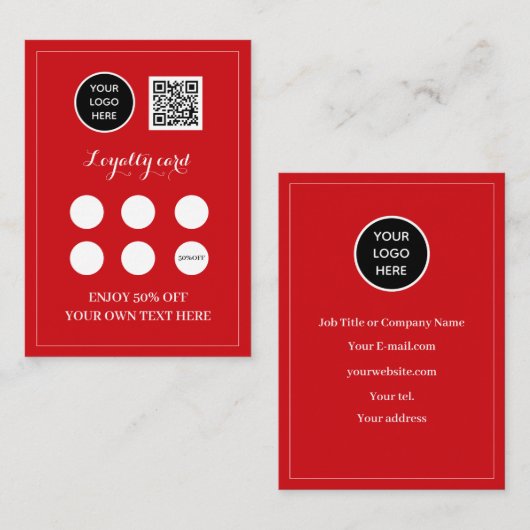 Logo QR Code Business Rewards-Einsatz Red Treuekarte (Vorne/Hinten)