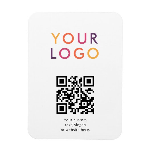 Logo QR Code Business Template White Magnet (Vertikal)