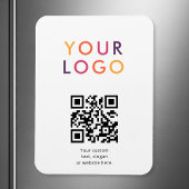 Logo QR Code Business Template White Magnet