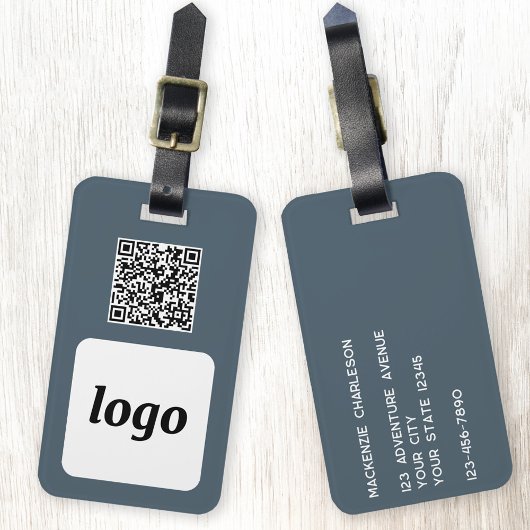 Logo QR Code Charcoal Gray Business Promotional Gepäckanhänger