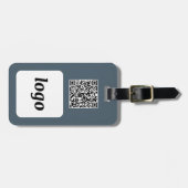Logo QR Code Charcoal Gray Business Promotional Gepäckanhänger (Vorderseite horizontal)