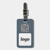Logo QR Code Charcoal Gray Business Promotional Gepäckanhänger (Vorderseite vertikal)