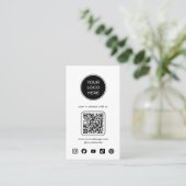 Logo QR Code Custom Icons Social Media Visitenkarte (Stehend Vorderseite)