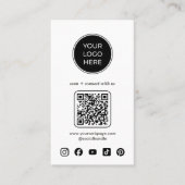 Logo QR Code Custom Icons Social Media Visitenkarte (Vorderseite)
