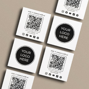 Logo QR Code Custom Social Media Square Quadratische Visitenkarte