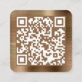 Logo-QR-Code der gebürsteten Metallgoldfirma Quadratische Visitenkarte (Rückseite)