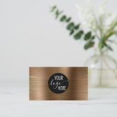 Logo-QR-Code der gebürsteten Metallgoldfirma Visitenkarte (Stehend Vorderseite)