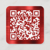 Logo-QR-Code der gebürsteten Metallic Red Company Quadratische Visitenkarte (Rückseite)