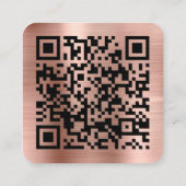Logo-QR-Code der gebürsteten Metallic-Rose Quadratische Visitenkarte (Rückseite)