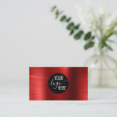 Logo-QR-Code der gebürsteten Roten Gesellschaft Visitenkarte (Stehend Vorderseite)