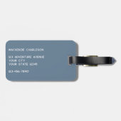 Logo QR Code Dusty Blue Gray Business Promotions Gepäckanhänger (Rückseite horizontal)