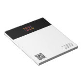 Logo QR Code Einfache schwarze Notepad Notizblock (angewinkelt)