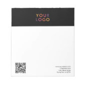 Logo QR Code Einfache schwarze Notepad Notizblock (Vorderseite)