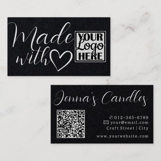 Logo-QR-Code Einfaches Kraftpapier aus Liebe Visitenkarte (Vorne/Hinten)