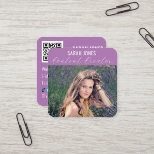 Logo-QR-Code Einfluss auf die sozialen Medien Quadratische Visitenkarte