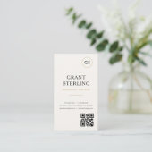 Logo QR Code Elegant Minimalistisch Professionell  Visitenkarte (Stehend Vorderseite)