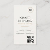 Logo QR Code Elegant Minimalistisch Professionell  Visitenkarte (Vorderseite)