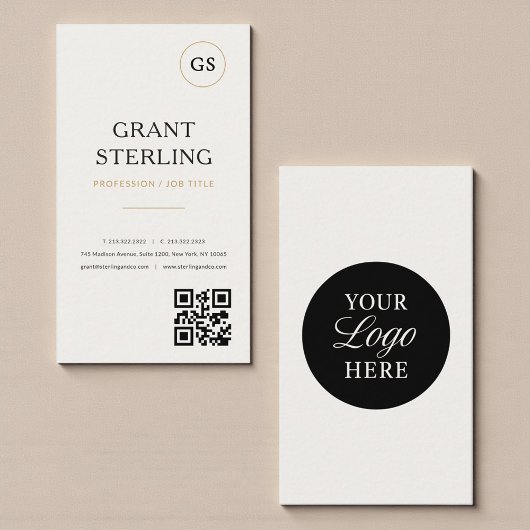 Logo QR Code Elegant Minimalistisch Professionell  Visitenkarte