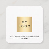 Logo QR Code Facebook folgen uns Markenfarbe Quadratische Visitenkarte (Vorderseite)