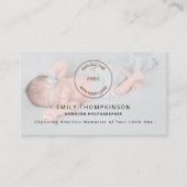 Logo QR Code Foto Overlay Neugeborener Fotograf Visitenkarte (Vorderseite)