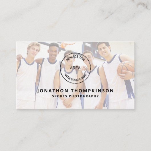 Logo QR Code Foto Overlay Sportfotograf Visitenkarte (Vorderseite)