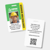 Logo-QR-Code für benutzerdefinierte Baustelle-ID Ausweis (Vorder- & Rückseite)