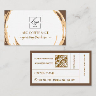 LOGO QR-Code für modernes Kunsthandwerk Kaffeehaus Visitenkarte