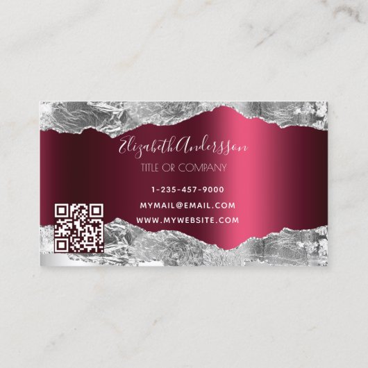 Logo QR-Code für silberborundy agate Visitenkarte (Rückseite)