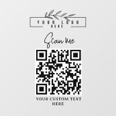 Logo QR CODE Geschäftsschild Fensteraufkleber (Blatt)