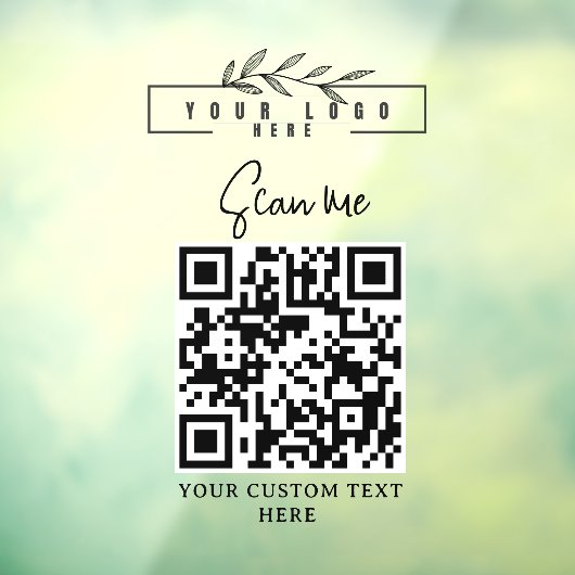 Logo QR CODE Geschäftsschild Fensteraufkleber (Blatt 3)