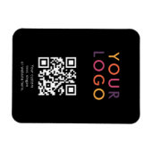 Logo-QR-Code-Geschäftsvorlage Schwarz Magnet (Horizontal)