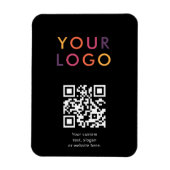 Logo-QR-Code-Geschäftsvorlage Schwarz Magnet (Vertikal)