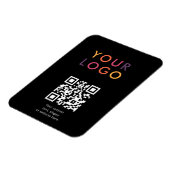 Logo-QR-Code-Geschäftsvorlage Schwarz Magnet (Linke Seite)