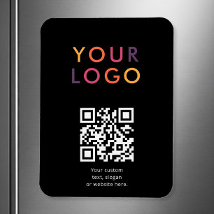 Logo-QR-Code-Geschäftsvorlage Schwarz Magnet