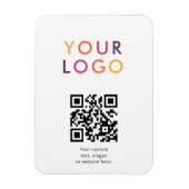 Logo QR-Code Geschäftsvorlage Weiß Magnet (Vertikal)