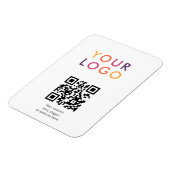 Logo QR-Code Geschäftsvorlage Weiß Magnet (Linke Seite)
