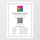 Logo QR Code Geschäftszeiten einfach und Minimalis Fensteraufkleber (Blatt)