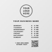 Logo QR-Code Geschäftszeiten Fensteraufkleber (Blatt)