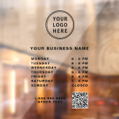 Logo QR-Code Geschäftszeiten Fensteraufkleber (Blatt 2)