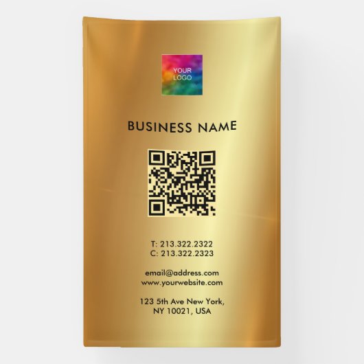 Logo QR Code Gold Offdoor Vertikale Werbung Banner (Vertikal)