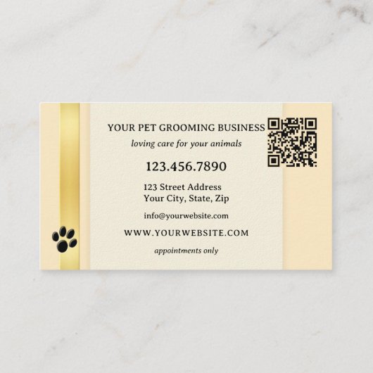 Logo QR Code Gold Pets Treuekarte (Rückseite)