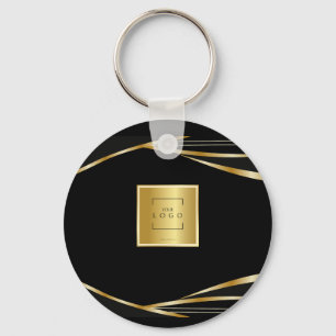 Logo QR-Code Gold und Black Firmenevent Schlüsselanhänger