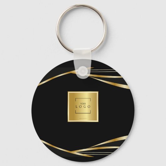 Logo QR-Code Gold und Black Firmenevent Schlüsselanhänger (Vorderseite)