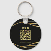 Logo QR-Code Gold und Black Firmenevent Schlüsselanhänger (Rückseite)