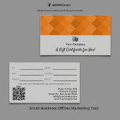 Logo QR Code Grau Schwarz Orange Geschenkgutschein